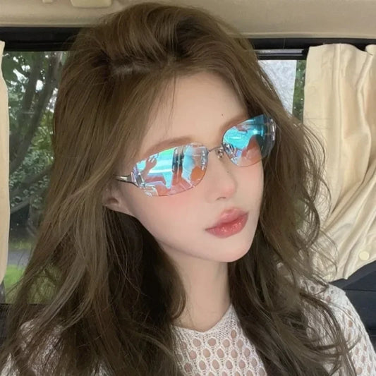 Lunettes Sans Monture Y2K Rétro – UV400 | Voyage Été