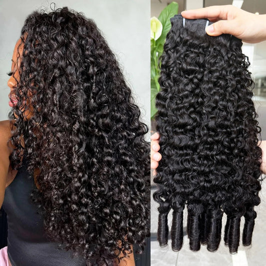 Extensions Birmanes Bouclées en Spirale — Cheveux Humains Vierges 15A