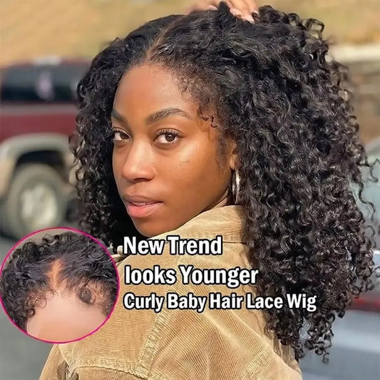 Perruque Kinky Curly Lace et closure HD Bords 4C