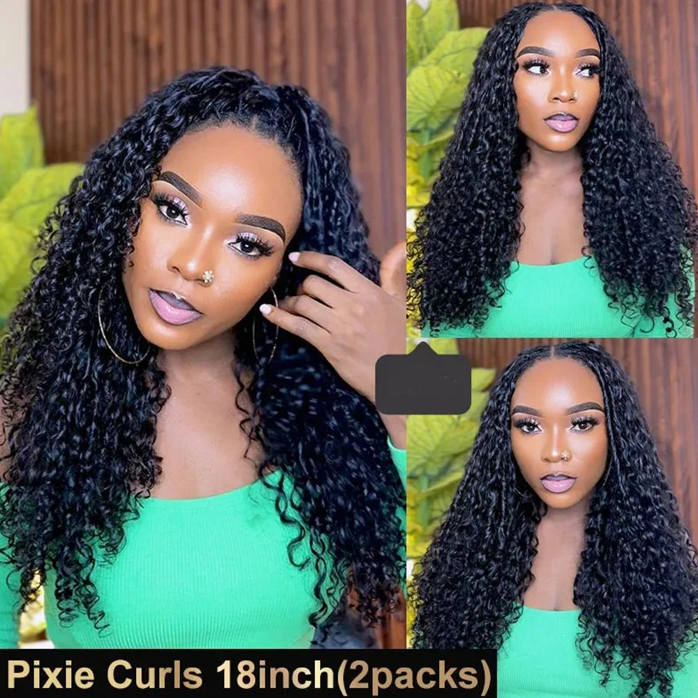 Extensions Bouclées en Crochet – Cheveux Humains Naturels | Boucles Profondes | 14 à 22 Pouces