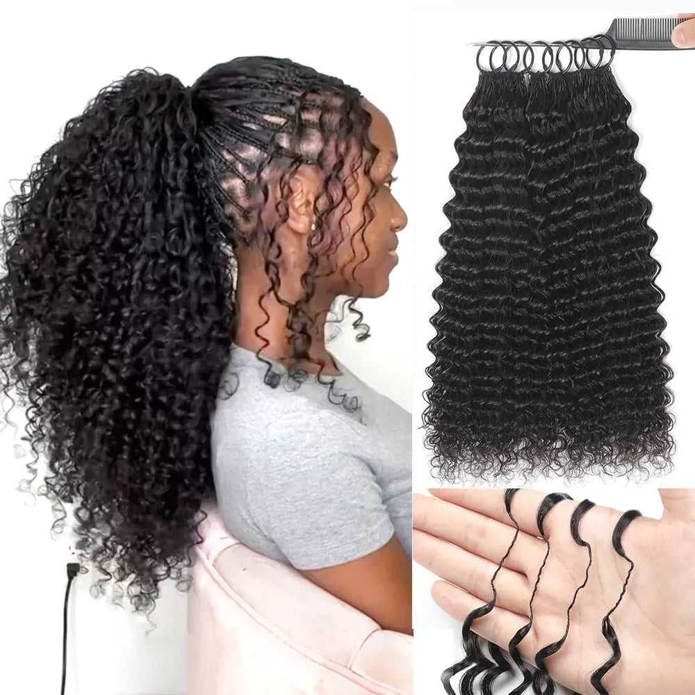 Extensions Crochet Légères & Bouclées – Cheveux Humains Vietnamiens | Tresses Bohèmes | 14 à 22 Pouces