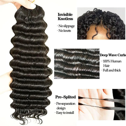 Extensions Crochet Légères & Bouclées – Cheveux Humains Vietnamiens | Tresses Bohèmes | 14 à 22 Pouces