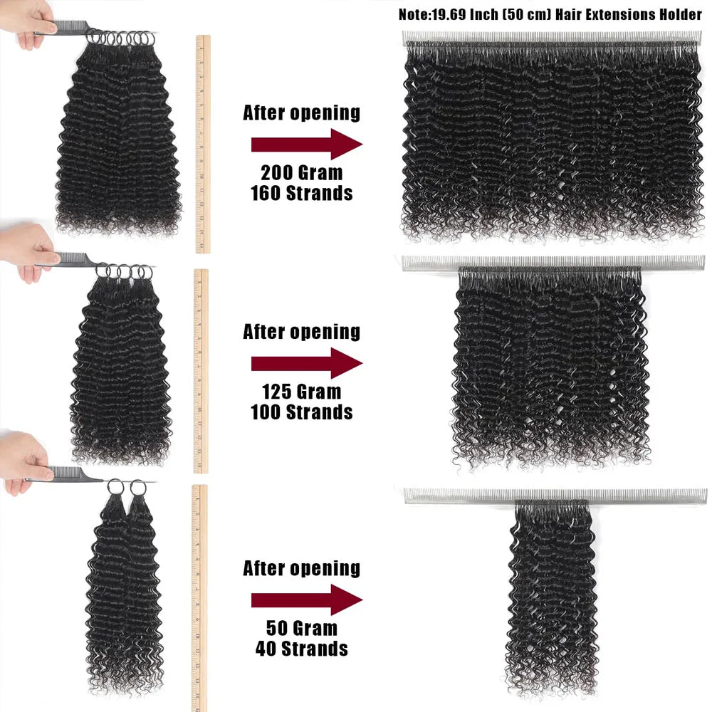 Extensions Bouclées en Crochet – Cheveux Humains Naturels | Boucles Profondes | 14 à 22 Pouces