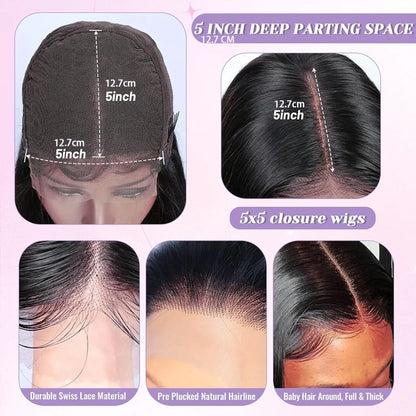 Perruque Kinky Straight — Cheveux Humains, Dentelle HD 13x4 ou 5x5