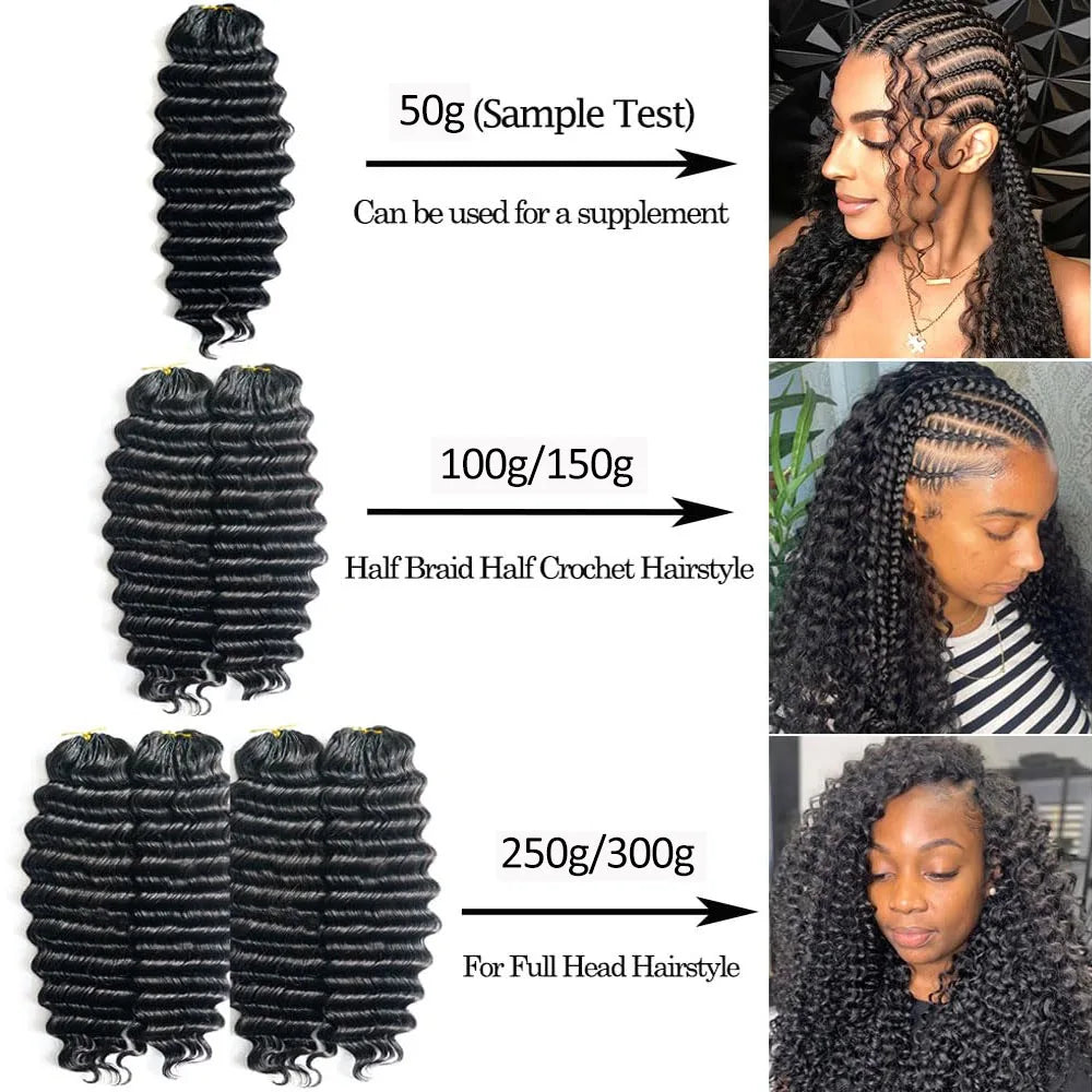 Extensions Crochet Légères & Bouclées – Cheveux Humains Vietnamiens | Tresses Bohèmes | 14 à 22 Pouces