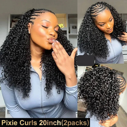 Extensions Bouclées en Crochet – Cheveux Humains Naturels | Boucles Profondes | 14 à 22 Pouces