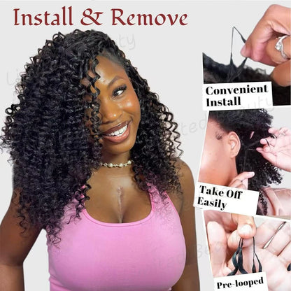 Extensions Crochet Deep Wave – Cheveux Humains Vietnamiens | Boucles Profondes Sans Nœuds | 14 à 22 Pouces