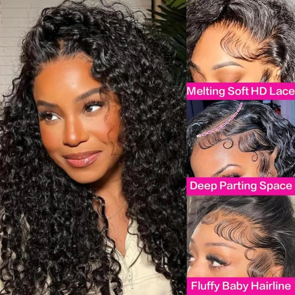 Perruque Bouclée Birmane Lace Front 13x4 / 13x6 | Cheveux Humains Brésiliens Remy | Densité 200%-250% | 16-40 Pouces