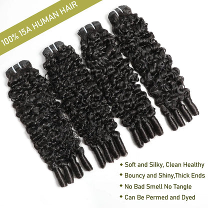 Extensions Birmanes Bouclées en Spirale — Cheveux Humains Vierges 15A