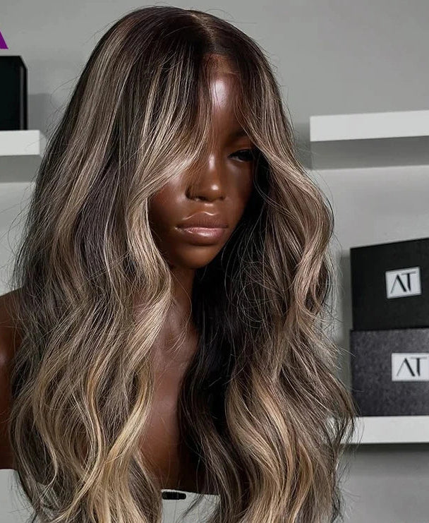 Perruque Body Wave – Cheveux Humains Remy | Lace Frontal 13x4, 13x6 & Closure 5x5 | Reflets Blonds & Noirs