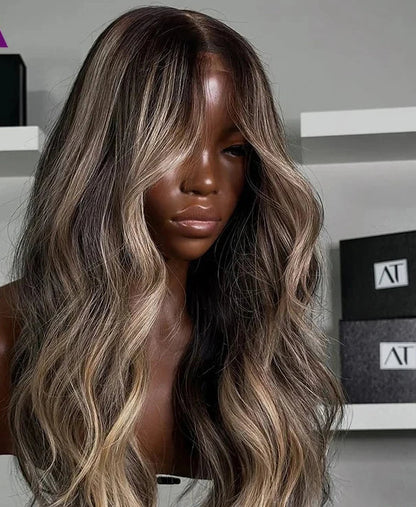 Perruque Body Wave – Cheveux Humains Remy | Lace Frontal 13x4, 13x6 & Closure 5x5 | Reflets Blonds & Noirs