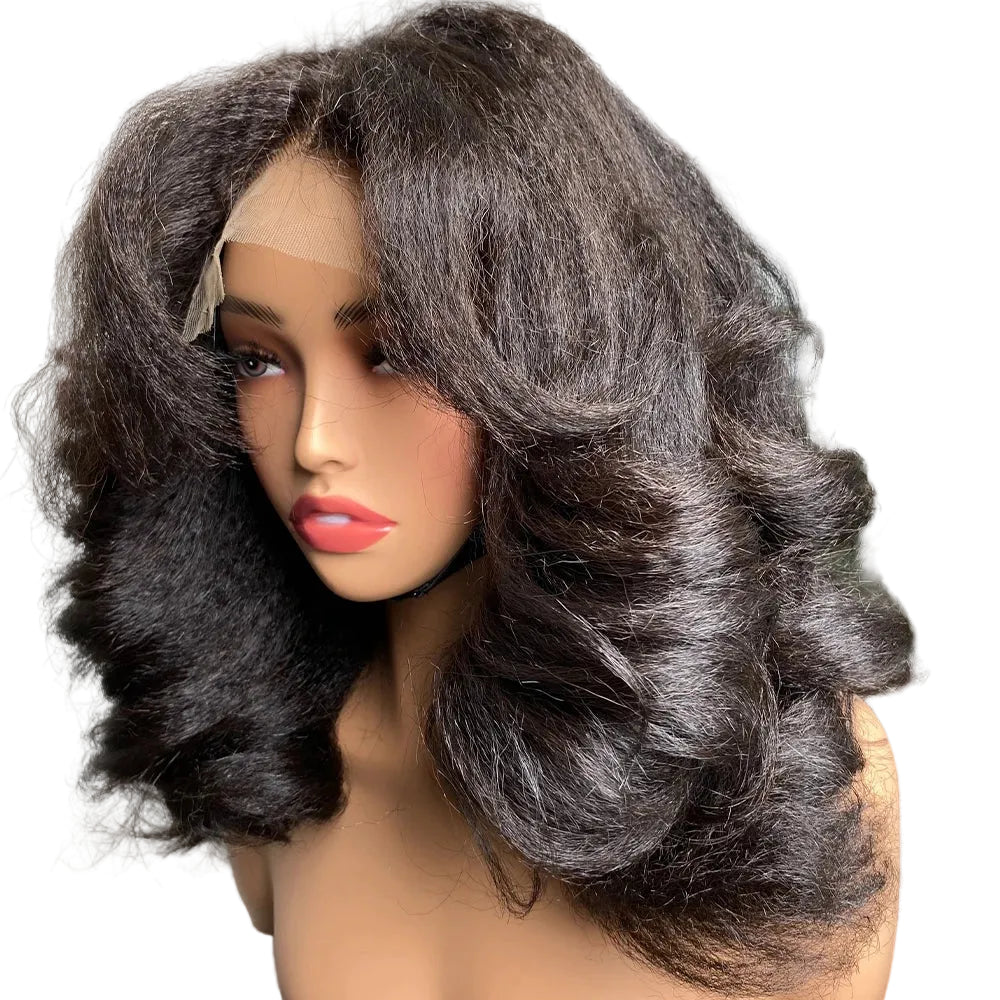 Perruques bouclées sans colle 100% cheveux humains