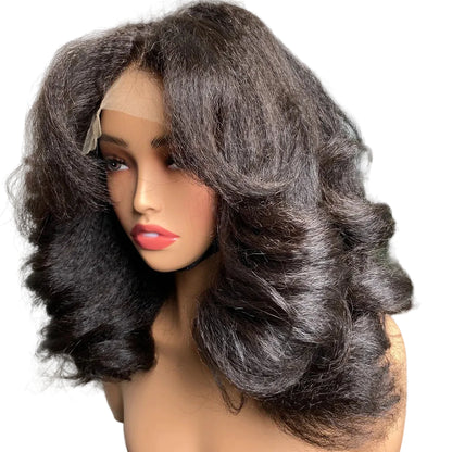 Perruques bouclées sans colle 100% cheveux humains