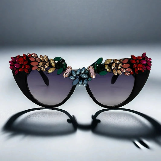 Lunettes Œil de Chat Pierres Précieuses – UV400 Glamour | Femme