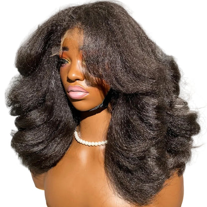 Perruques bouclées sans colle 100% cheveux humains