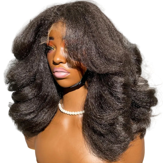 Perruques bouclées sans colle 100% cheveux humains