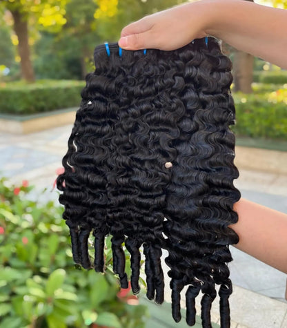 Extensions Birmanes Bouclées en Spirale — Cheveux Humains Vierges 15A