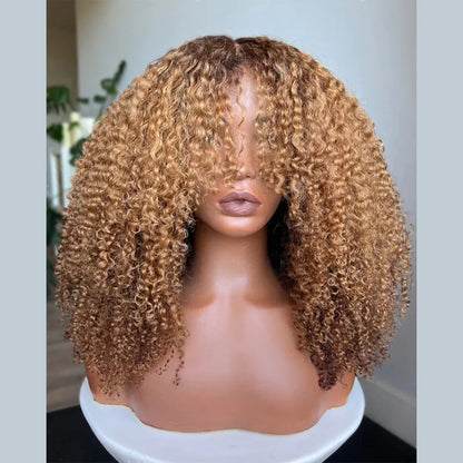 Perruque HD Invisible 7x5 Sans Colle — Blond Miel avec Frange