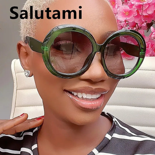 Lunettes Rondes Œil de Chat Dégradé – Oversize Sexy | Femme