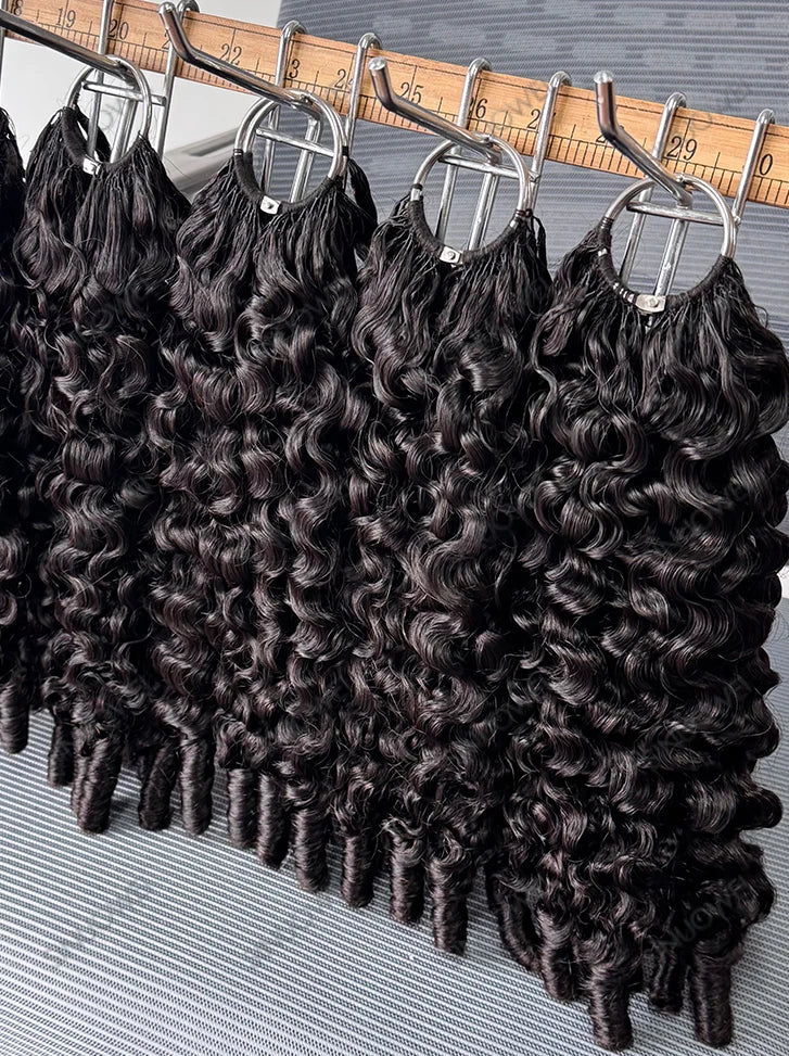 Extensions Crochet Invisibles – Cheveux Humains Bouclés | Légères & Naturelles | 14 à 20 Pouces