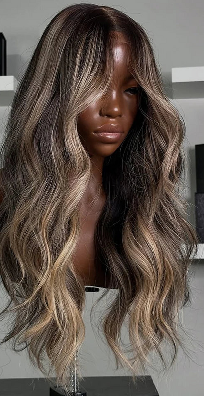 Perruque Body Wave – Cheveux Humains Remy | Lace Frontal 13x4, 13x6 & Closure 5x5 | Reflets Blonds & Noirs