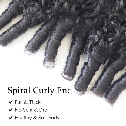 Extensions Birmanes Bouclées en Spirale — Cheveux Humains Vierges 15A