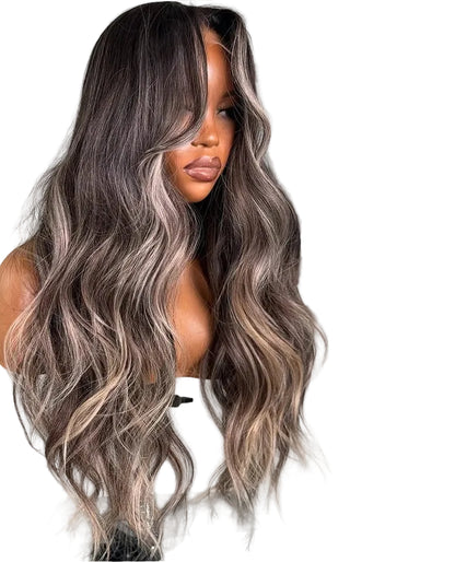 Perruque Body Wave – Cheveux Humains Remy | Lace Frontal 13x4, 13x6 & Closure 5x5 | Reflets Blonds & Noirs