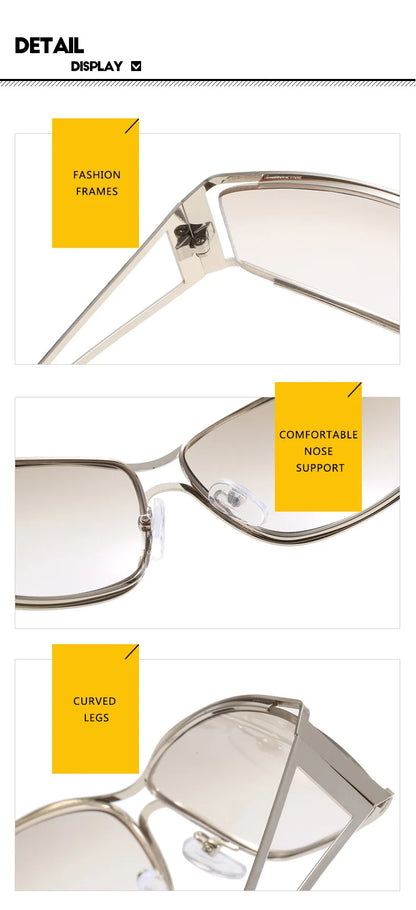 Lunettes Dégradé Steampunk Miroir – Style Y2K | Femme & Homme