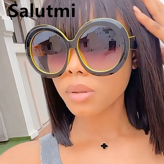 Lunettes Rondes Œil de Chat Dégradé – Oversize Sexy | Femme