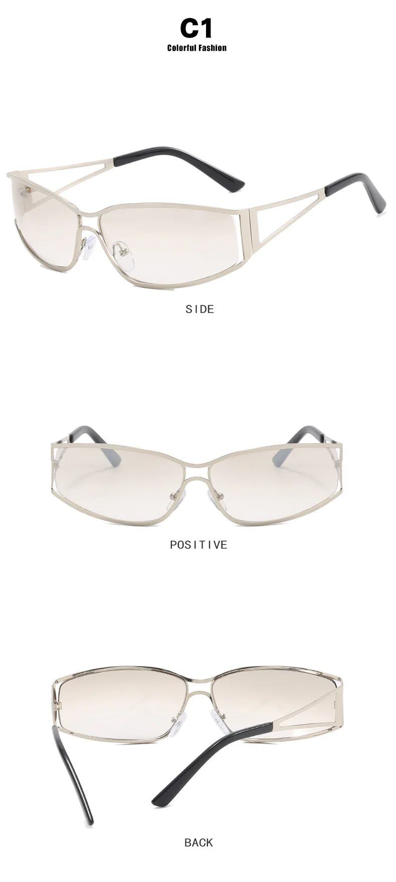 Lunettes Dégradé Steampunk Miroir – Style Y2K | Femme & Homme