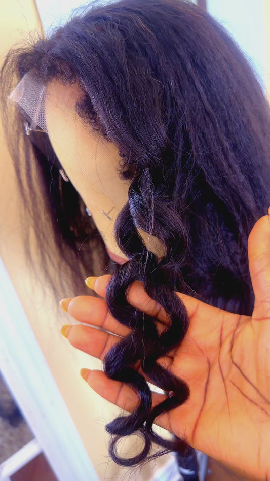 Perruque Yaki Lisse Sans Colle 💎 | Dentelle HD Bords 4C | Longue Durée 2-10 ans